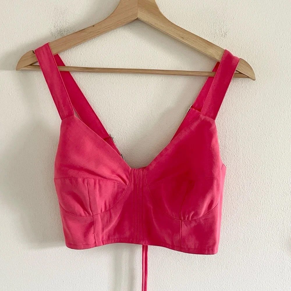 Sabina Musayev Isla Top Lucille Skirt Set Medium Midi Two Piece Hibiscus Pink - Picture 4 of 14